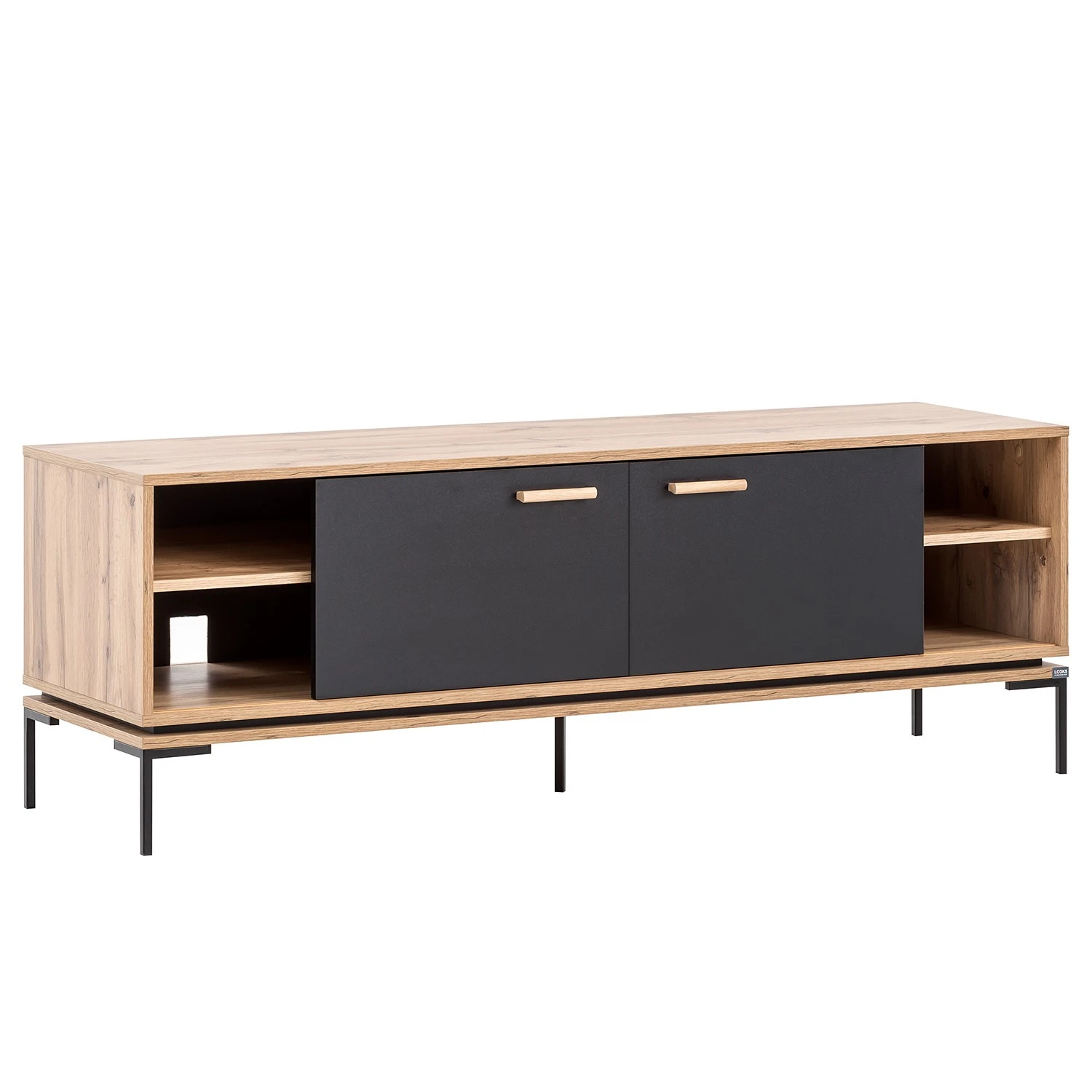 Schildmeyer TV-Lowboard Looks - Schwarz / Eiche Dekor 4 Schildmeyer TV-Lowboard Looks - Schwarz / Eiche Dekor – Bild 4