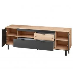 Fashion For Home Wohnwand Leox I (4-teilig) - Inkl. Beleuchtung - Graphit / Eiche Artisan Dekor -Wohnzimmermöbel boutique en ligne 1000366292 220816 065 DETAILS P000000001000366292