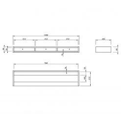 Temahome Wandregal Ply - Schwarz / Hellbraun -Wohnzimmermöbel boutique en ligne 1000366647 220906 501 SKETCH DETAILS P000000001000366647 sketch