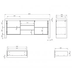 Temahome Sideboard Kobe I - Schwarz / Beton Dekor -Wohnzimmermöbel boutique en ligne 1000366655 220906 501 SKETCH DETAILS P000000001000366655 sketch
