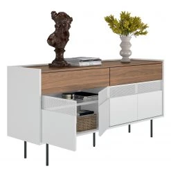 Temahome Sideboard Radio - Echtholzfurnier - Weiß / Walnuss -Wohnzimmermöbel boutique en ligne 1000366697 220906 040 DETAILS P000000001000366697