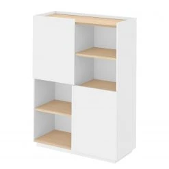 Temahome Highboard Nina - Echtholzfurnier - Weiß