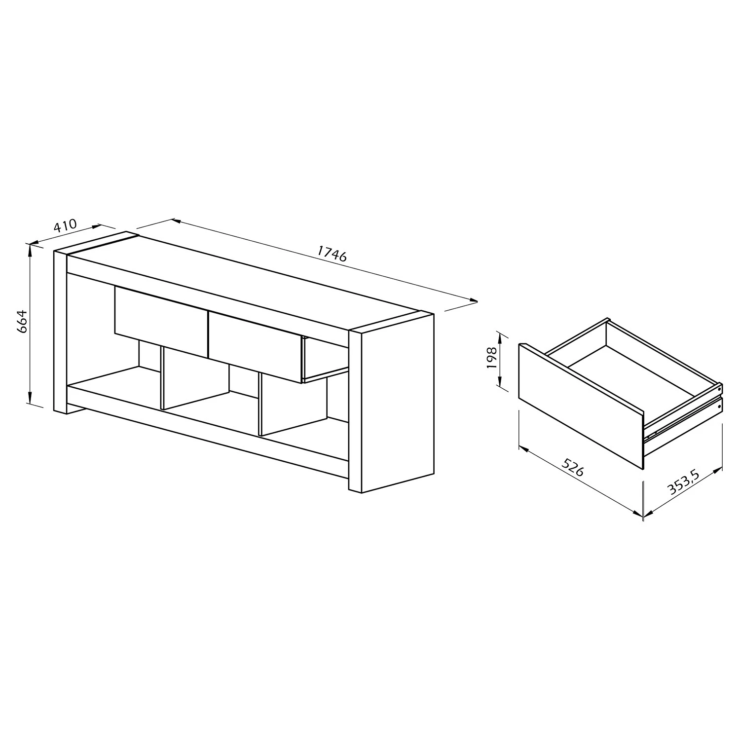 Temahome TV-Lowboard Nara - Beton Dekor / Schwarz 11 Temahome TV-Lowboard Nara - Beton Dekor / Schwarz – Bild 11
