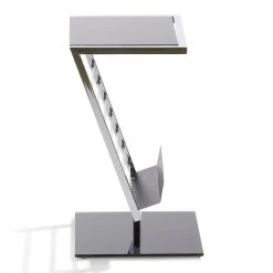 Home Design Beistelltisch Anka - Verchromter Vierkantstahl/Glas Schwarz lackiert -Wohnzimmermöbel boutique en ligne anka beistelltisch 1 1107102