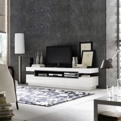 Loftscape TV-Lowboard Anna - Weiß -Wohnzimmermöbel boutique en ligne anna tv lowboard hochglanz weiss 1287647
