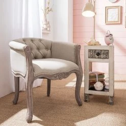 Wolf-Möbel Beistelltisch Goa White - Mehrfarbig -Wohnzimmermöbel boutique en ligne armlehnenstuhl giverny webstoff gummibaum massiv beige braun 5153288