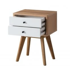 Mørteens Beistelltisch Kamion - Weiß / Eiche Dunkel Dekor - Höhe: 58 cm -Wohnzimmermöbel boutique en ligne beistelltisch kamion eiche teilmassiv weiss eiche 58 4823644