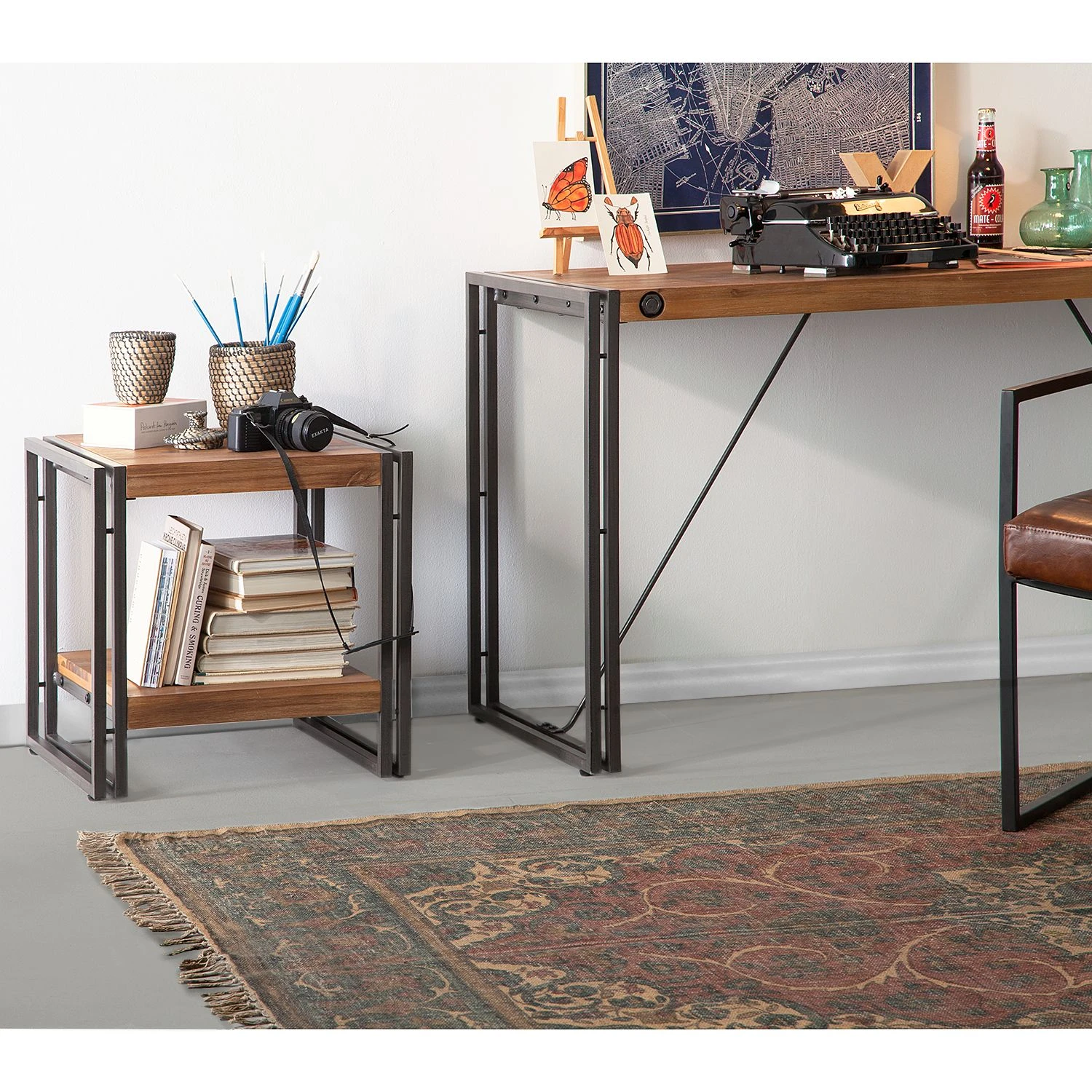 Ars manufacti Beistelltisch Manchester - Akazie massiv / Metall - Akazie / Anthrazit 2 Ars manufacti Beistelltisch Manchester - Akazie massiv / Metall - Akazie / Anthrazit – Bild 2