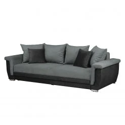 Fredriks Bigsofa Manville (mit Schlaffunktion) - Microfaser - Schwarz / Grau