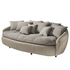 Cotta Bigsofa Pias Kunstleder / Webstoff - Cappuccino / Champagnermetallic