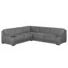 Modoform Boxspring-Ecksofa Pignola Microfaser - Antiklederlook - Grau