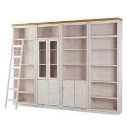 Maison Belfort Bücherwand Lillehammer IV - Kiefer massiv - Kiefer Weiß / Kiefer Honig -Wohnzimmermöbel boutique en ligne buecherwand lillehammer iv kiefer massiv weiss honig 1112582