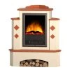 Montreux Elektro-Eckkamin Calabria - Cremeweiß / Terrakotta