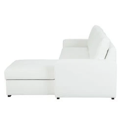 Fredriks Ecksofa Cavolo (mit Schlaffunktion) - Kunstleder Weiß - Ottomane beidseitig montierbar -Wohnzimmermöbel boutique en ligne cavolo ecksofa mit schlaffunktion kunstleder weiss ottomane rechts 1304575