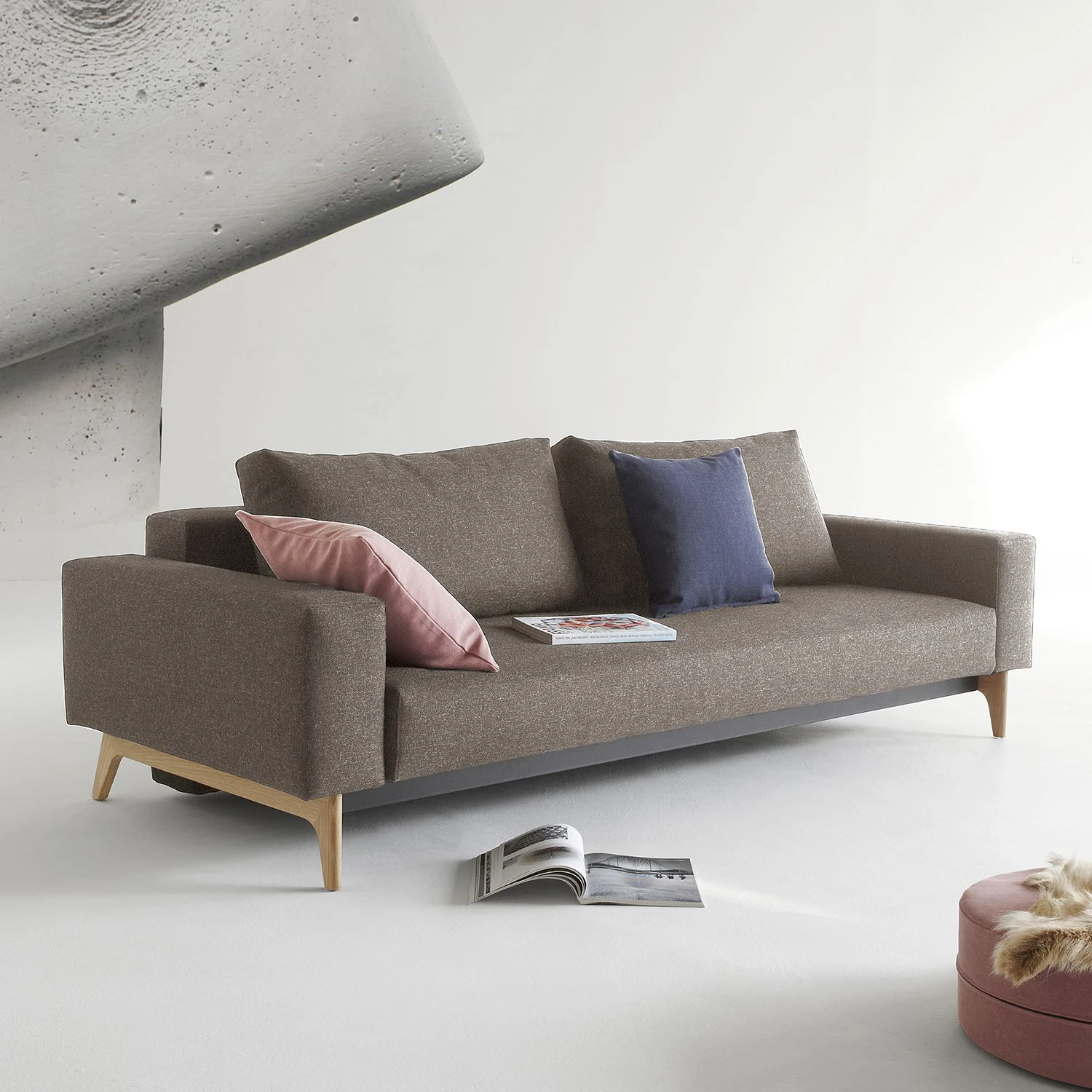 Innovation Möbel Schlafsofa Idun - Webstoff - Platin - Stoff 521 Mixed Dance Grey 5 Innovation Möbel Schlafsofa Idun - Webstoff - Platin - Stoff 521 Mixed Dance Grey – Bild 5