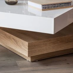 Fredriks Couchtisch Emblaze - Hochglanz Weiß / Eiche Sonoma Dekor -Wohnzimmermöbel boutique en ligne couchtisch emblaze hochglanz weiss eiche sonoma dekor 635322