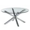 Loftscape Couchtisch Lagarde - Glas / Stahl - Silber - Durchmesser: 82 cm