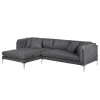 Loftscape Ecksofa Agueda II Webstoff - Dunkelgrau - Longchair davorstehend links