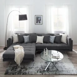 Loftscape Ecksofa Agueda II Webstoff - Dunkelgrau - Longchair davorstehend links -Wohnzimmermöbel boutique en ligne ecksofa agueda ii webstoff longchair ottomane davorstehend links dunkelgrau 4794392
