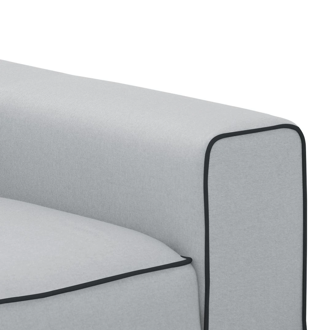 Studio Copenhagen Ecksofa Ampio Duo I Webstoff - Stoff Floreana: Hellgrau - Longchair davorstehend links - Schwarz 3 Studio Copenhagen Ecksofa Ampio Duo I Webstoff - Stoff Floreana: Hellgrau - Longchair davorstehend links - Schwarz – Bild 3