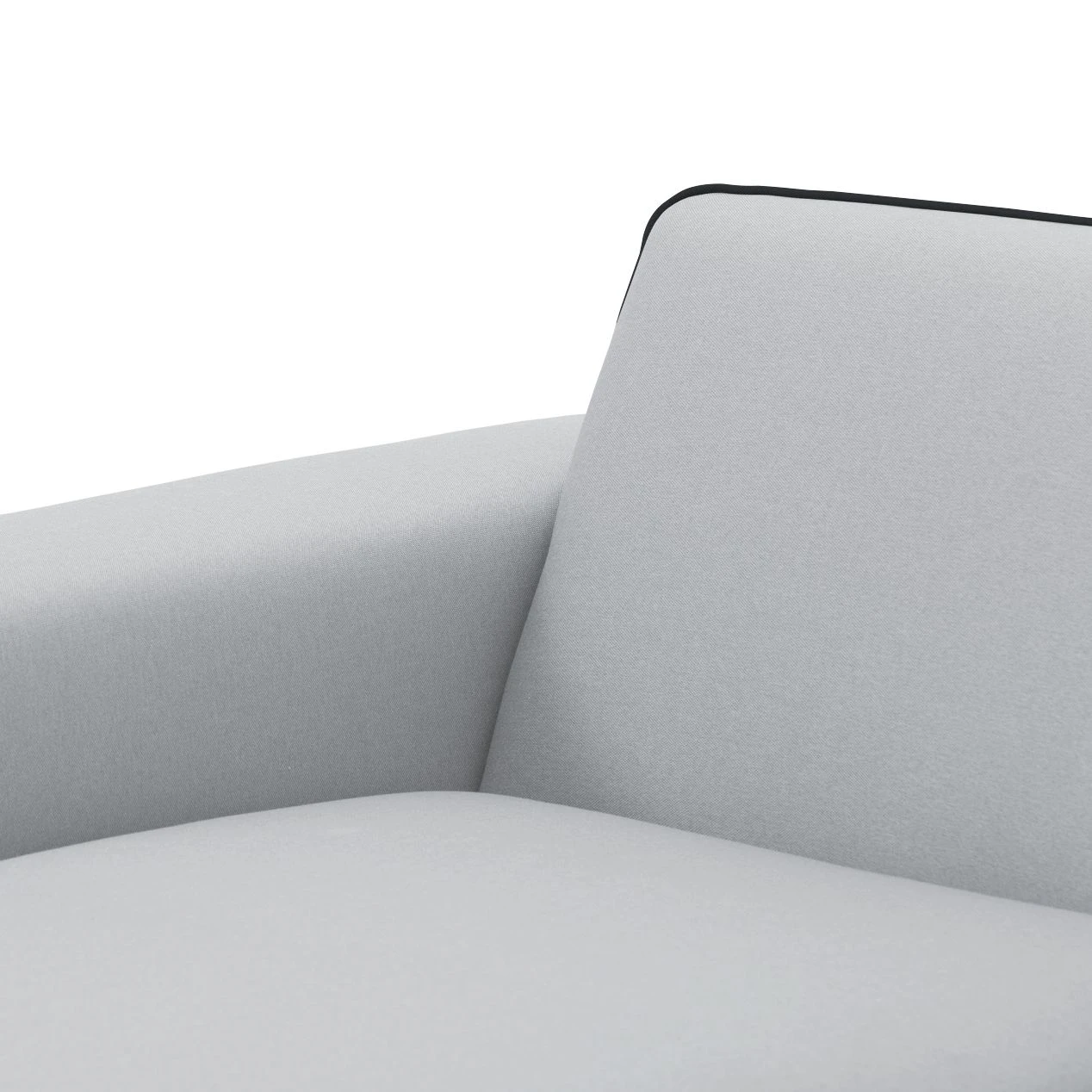 Studio Copenhagen Ecksofa Ampio Duo I Webstoff - Stoff Floreana: Hellgrau - Longchair davorstehend links - Schwarz 4 Studio Copenhagen Ecksofa Ampio Duo I Webstoff - Stoff Floreana: Hellgrau - Longchair davorstehend links - Schwarz – Bild 4