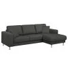 Fredriks Ecksofa Arietta II Strukturstoff - Anthrazit - Longchair davorstehend rechts