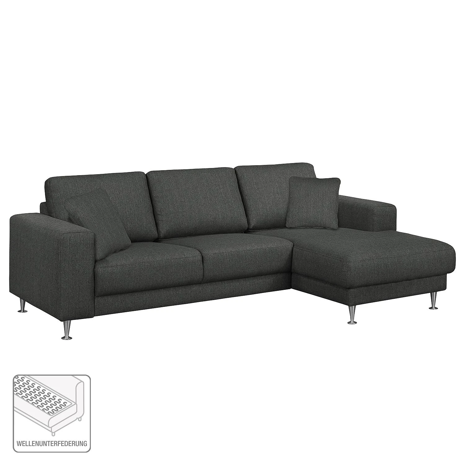 Fredriks Ecksofa Arietta II Strukturstoff - Anthrazit - Longchair davorstehend rechts 2 Fredriks Ecksofa Arietta II Strukturstoff - Anthrazit - Longchair davorstehend rechts – Bild 2