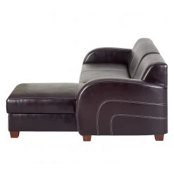 Maison Belfort Ecksofa Ballina Echtleder - Dunkelbraun - Longchair davorstehend rechts -Wohnzimmermöbel boutique en ligne ecksofa ballina echtleder longchair ottomane davorstehend rechts dunkelbraun 2490410