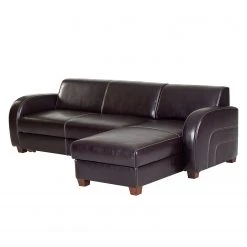 Maison Belfort Ecksofa Ballina Echtleder - Dunkelbraun - Longchair davorstehend rechts -Wohnzimmermöbel boutique en ligne ecksofa ballina echtleder longchair ottomane davorstehend rechts dunkelbraun 2490414