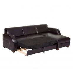 Maison Belfort Ecksofa Ballina Echtleder - Dunkelbraun - Longchair davorstehend rechts -Wohnzimmermöbel boutique en ligne ecksofa ballina echtleder longchair ottomane davorstehend rechts dunkelbraun 2490434