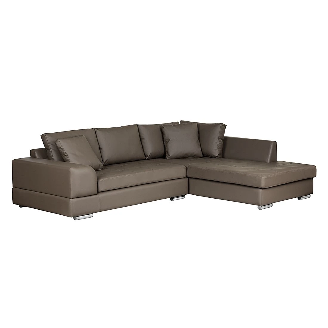 Roomscape Ecksofa Tosya - Kunstleder Braun - Ottomane davorstehend rechts 1 Roomscape Ecksofa Tosya - Kunstleder Braun - Ottomane davorstehend rechts