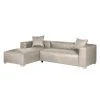 Loftscape Ecksofa Calli - Kunstleder Grau - Longchair davorstehend links