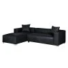 Loftscape Ecksofa Calli - Kunstleder Schwarz - Longchair davorstehend links
