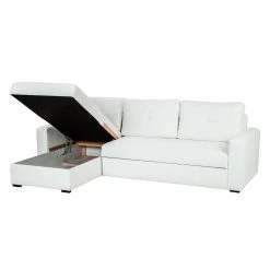 Fredriks Ecksofa Cavolo (mit Schlaffunktion) - Kunstleder Weiß - Ottomane beidseitig montierbar -Wohnzimmermöbel boutique en ligne ecksofa cavolo mit schlaffunktion kunstleder weiss ottomane rechts links montierbar 1318493