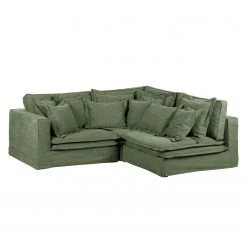 Maison Belfort Ecksofa Coral Beach Webstoff - Olivgrün - Armlehne davorstehend links