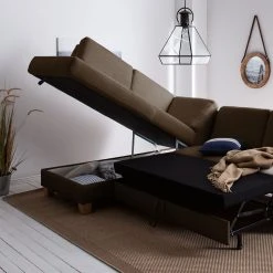 Ars Natura Ecksofa Davao - Braun - Ottomane davorstehend links -Wohnzimmermöbel boutique en ligne ecksofa davao microfaser ottomane davorstehend links mit schlaffunktion braun 4643524