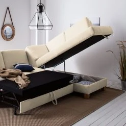 Ars Natura Ecksofa Davao - Microfaser -Wohnzimmermöbel boutique en ligne ecksofa davao microfaser ottomane davorstehend rechts mit schlaffunktion creme 4643604