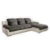 Cotta Ecksofa Delsbo Kunstleder / Flachgewebe - Beige / Anthrazit - Longchair davorstehend rechts