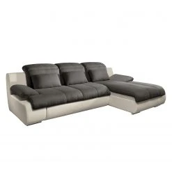 Cotta Ecksofa Delsbo Kunstleder / Flachgewebe - Beige / Anthrazit - Longchair davorstehend rechts