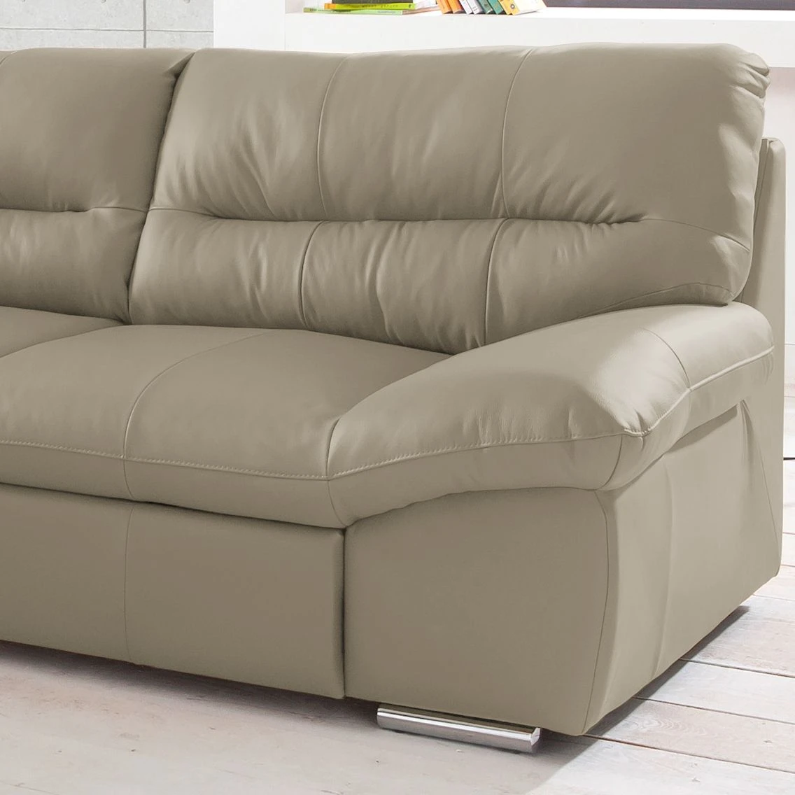 Cotta Ecksofa Doug Echtleder - Echtleder Ramsa: Hellgrau - Ottomane davorstehend links 4 Cotta Ecksofa Doug Echtleder - Echtleder Ramsa: Hellgrau - Ottomane davorstehend links – Bild 4