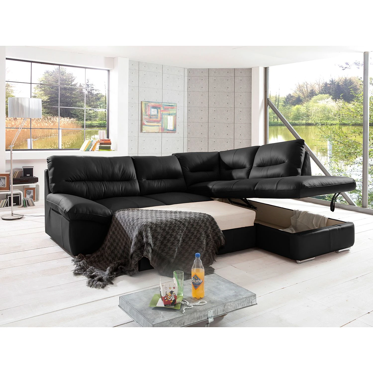Cotta Ecksofa Doug - Echtleder Ramsa: Schwarz - Ottomane davorstehend rechts 4 Cotta Ecksofa Doug - Echtleder Ramsa: Schwarz - Ottomane davorstehend rechts – Bild 4