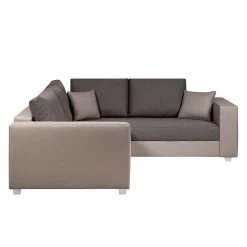 Fredriks Ecksofa Dublin I (mit Schlaffunktion) - Kunstleder/Strukturstoff - Taupe / Braun - Breite: 254 cm -Wohnzimmermöbel boutique en ligne ecksofa dublin mit schlaffunktion kunstleder taupe strukturstoff braun 289627