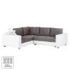Fredriks Ecksofa Dublin I (mit Schlaffunktion) - Kunstleder/Strukturstoff - Weiß / Grau - Breite: 254 cm