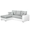 Fredriks Ecksofa Dulmen - mit Schlaffunktion / beidseitig montierbar - Kunstleder/Strukturstoff - Weiß / Hellgrau