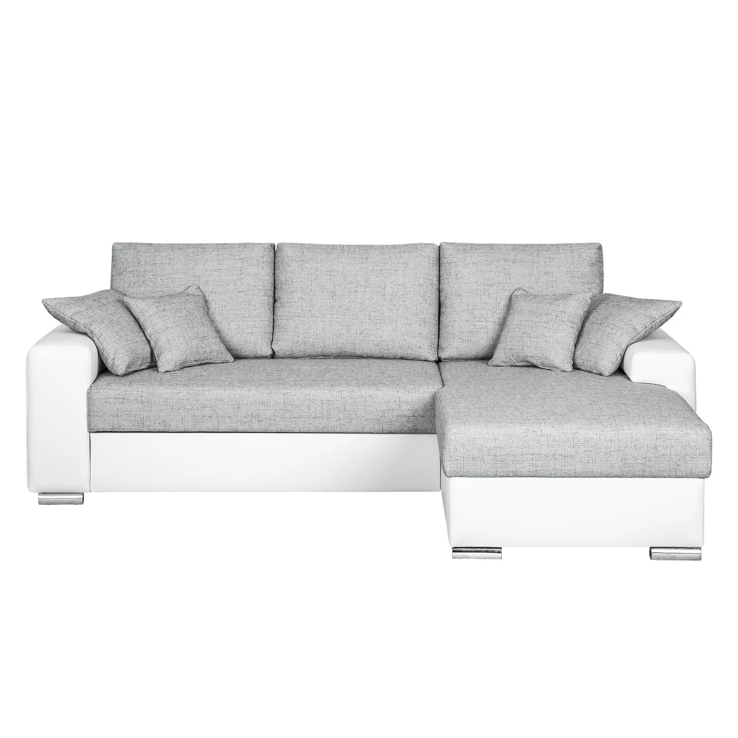 Fredriks Ecksofa Dulmen - mit Schlaffunktion / beidseitig montierbar - Kunstleder/Strukturstoff - Weiß / Hellgrau 6 Fredriks Ecksofa Dulmen - mit Schlaffunktion / beidseitig montierbar - Kunstleder/Strukturstoff - Weiß / Hellgrau – Bild 6