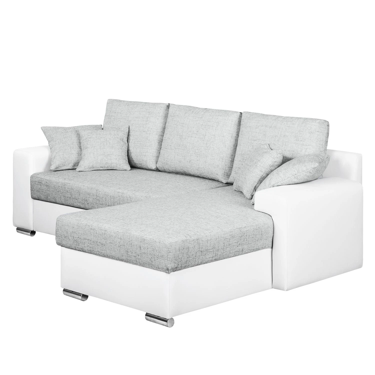 Fredriks Ecksofa Dulmen - mit Schlaffunktion / beidseitig montierbar - Kunstleder/Strukturstoff - Weiß / Hellgrau 7 Fredriks Ecksofa Dulmen - mit Schlaffunktion / beidseitig montierbar - Kunstleder/Strukturstoff - Weiß / Hellgrau – Bild 7