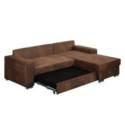 Ars manufacti Ecksofa Dulmen - (mit Schlaffunktion / beidseitig montierbar) - Antiklederoptik - Dunkelbraun -Wohnzimmermöbel boutique en ligne ecksofa dulmen mit schlaffunktion samtstoff longchair beidseitig montierbar dunkelbraun 1234798