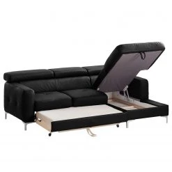 Cotta Ecksofa Eduardo I Echtleder - Schwarz - Longchair davorstehend rechts - Bettkasten - Schlaffunktion -Wohnzimmermöbel boutique en ligne ecksofa eduardo i echtleder longchair ottomane davorstehend rechts mit schlaffunktion schwarz 4905968