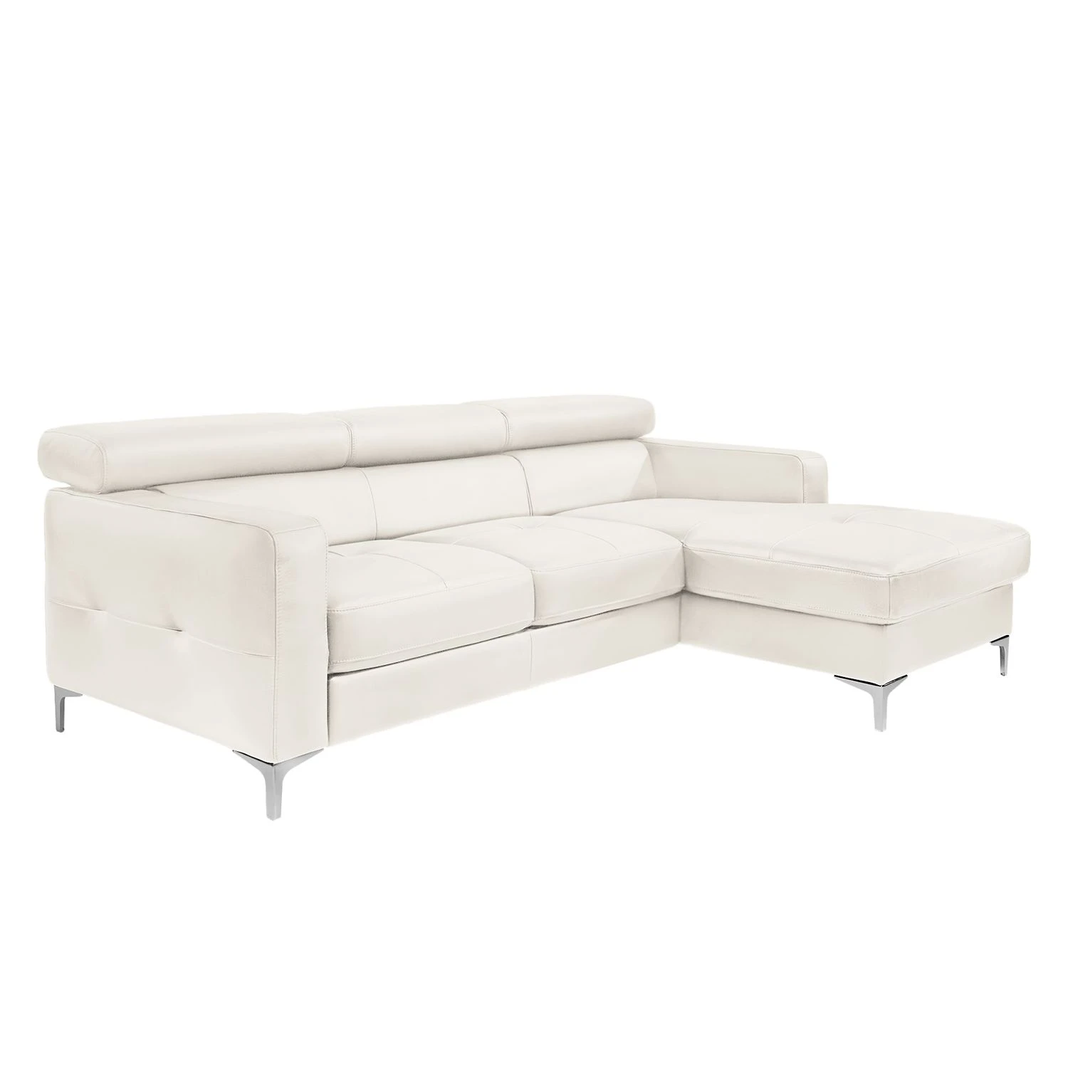 Cotta Ecksofa Eduardo Kunstleder - Weiß - Longchair davorstehend rechts - Bettkasten - Schlaffunktion 1 Cotta Ecksofa Eduardo Kunstleder - Weiß - Longchair davorstehend rechts - Bettkasten - Schlaffunktion