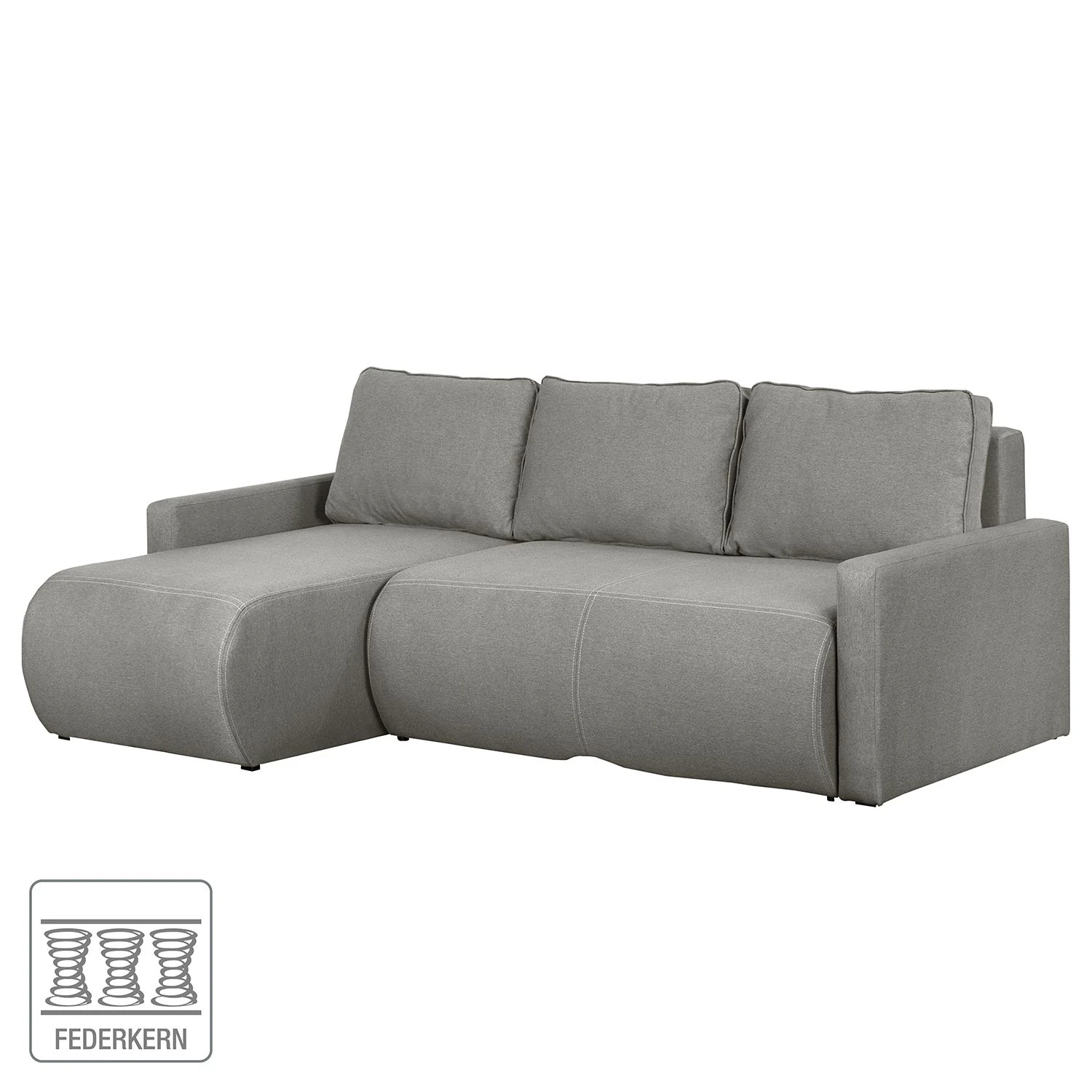 Fredriks Ecksofa El Calvario - (mit Schlaffunktion) Strukturstoff Longchair davorstehend links - Platin 2 Fredriks Ecksofa El Calvario - (mit Schlaffunktion) Strukturstoff Longchair davorstehend links - Platin – Bild 2